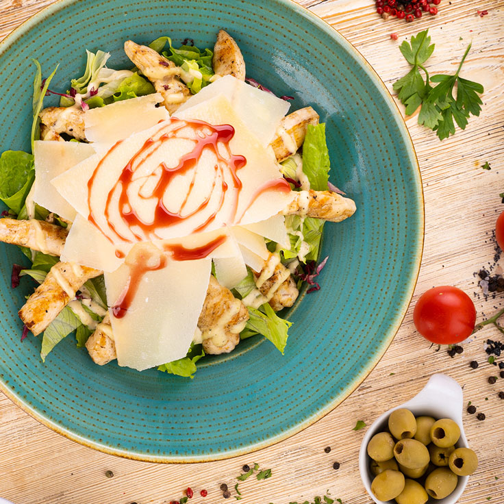 Chicken salad with Caesar dressage